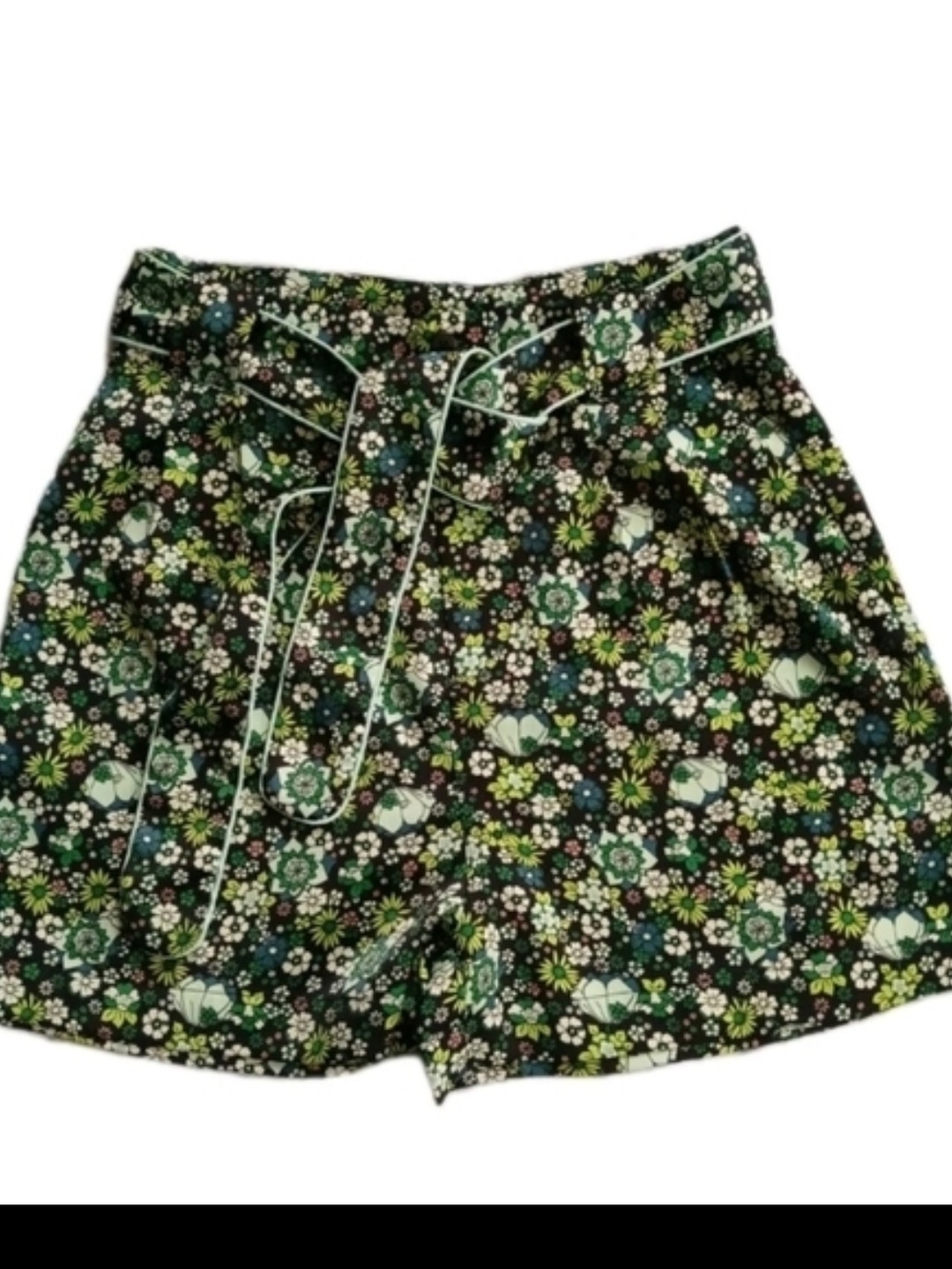 Scotch & Soda Black Floral Tie-Waist High Waist Shorts